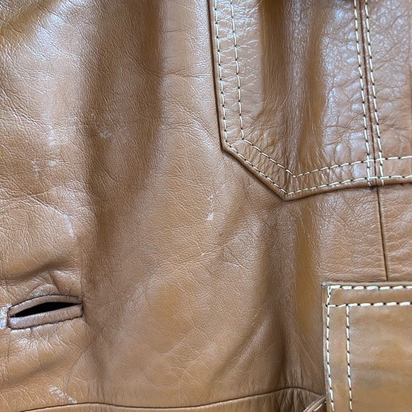 1970s 70s Vintage Leather trench coat with a matching belt unisex - Picture 8 of 9